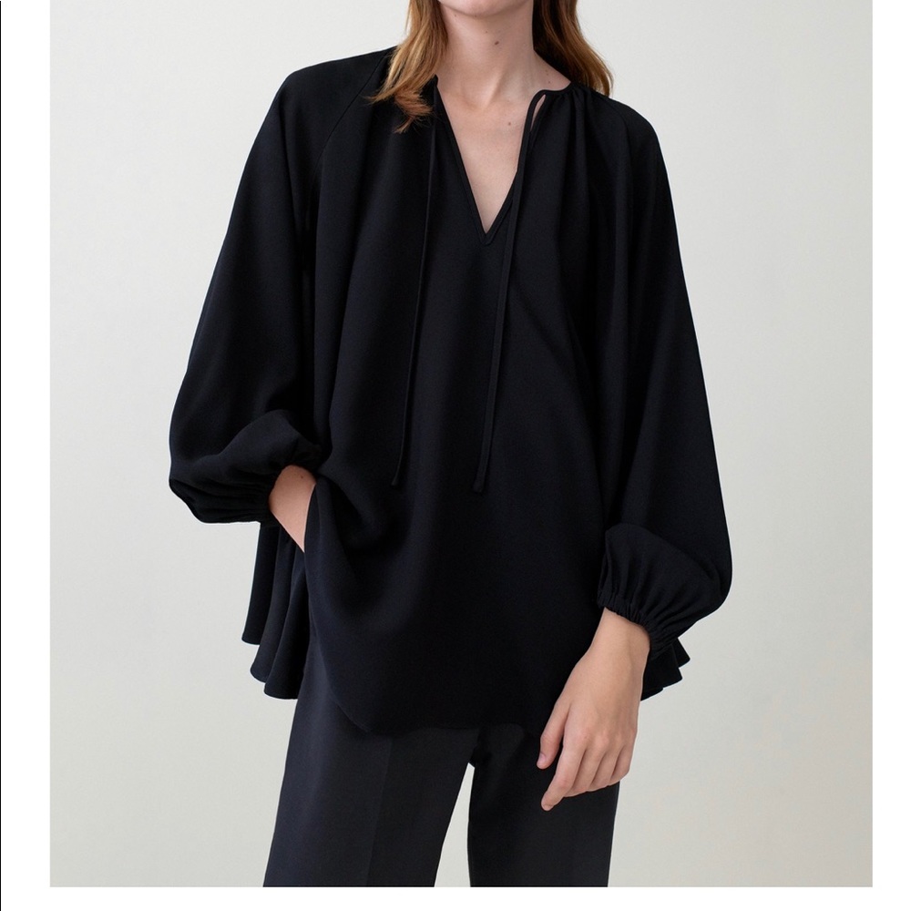 Co Peasant Blouse in Stretch Crepe